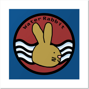 Water Rabbit Portrait Chinese Zodiac Posters and Art